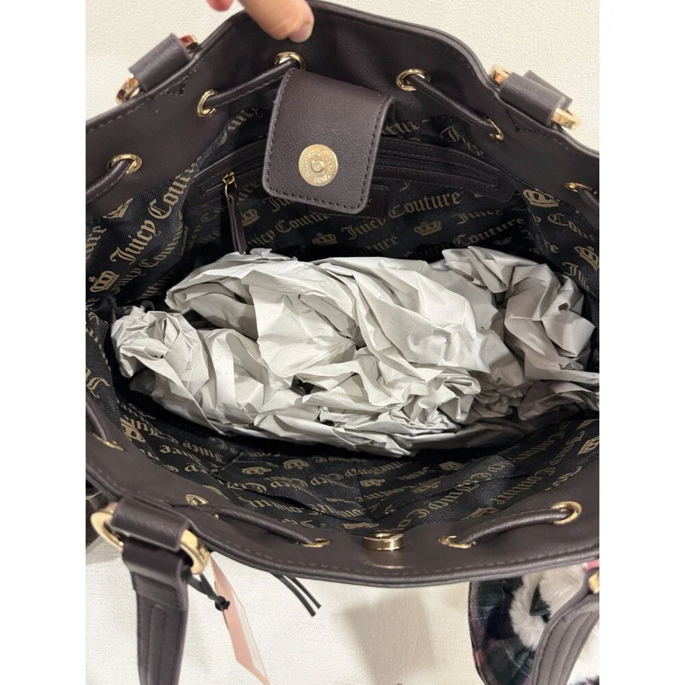 Juicy Couture Varsity Tote Bag Super Greens Velour Scottie Dog Charm NWT